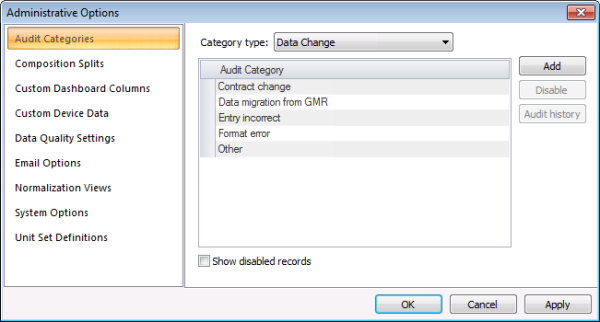Audit Categories